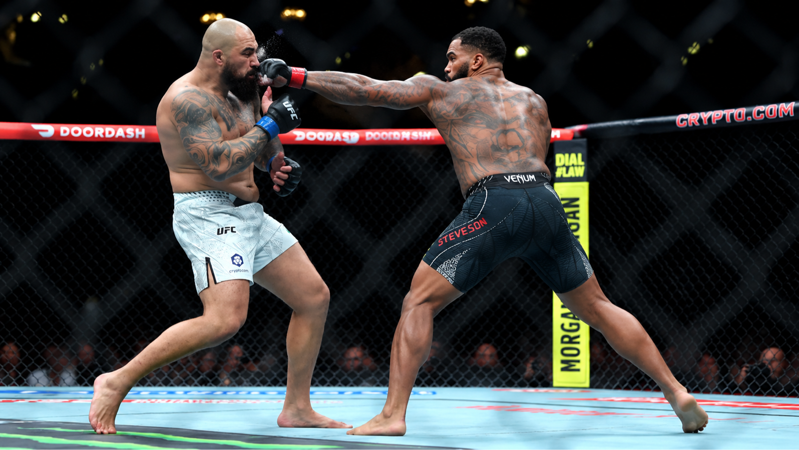 Gable Steveson in UFC action before his shock 12 second defeat at UFC 331.