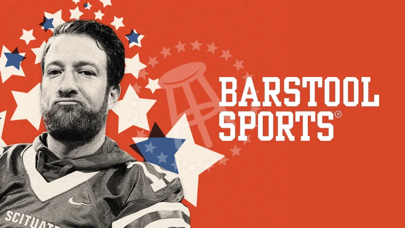 Barstool Sports poster, promoting the company's logo and branding.