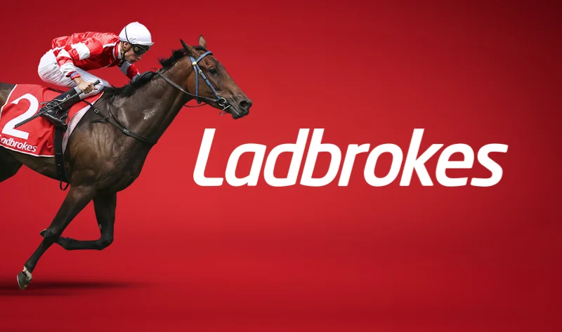 Promotional image for Ladbrokes displaying their logo and branding
