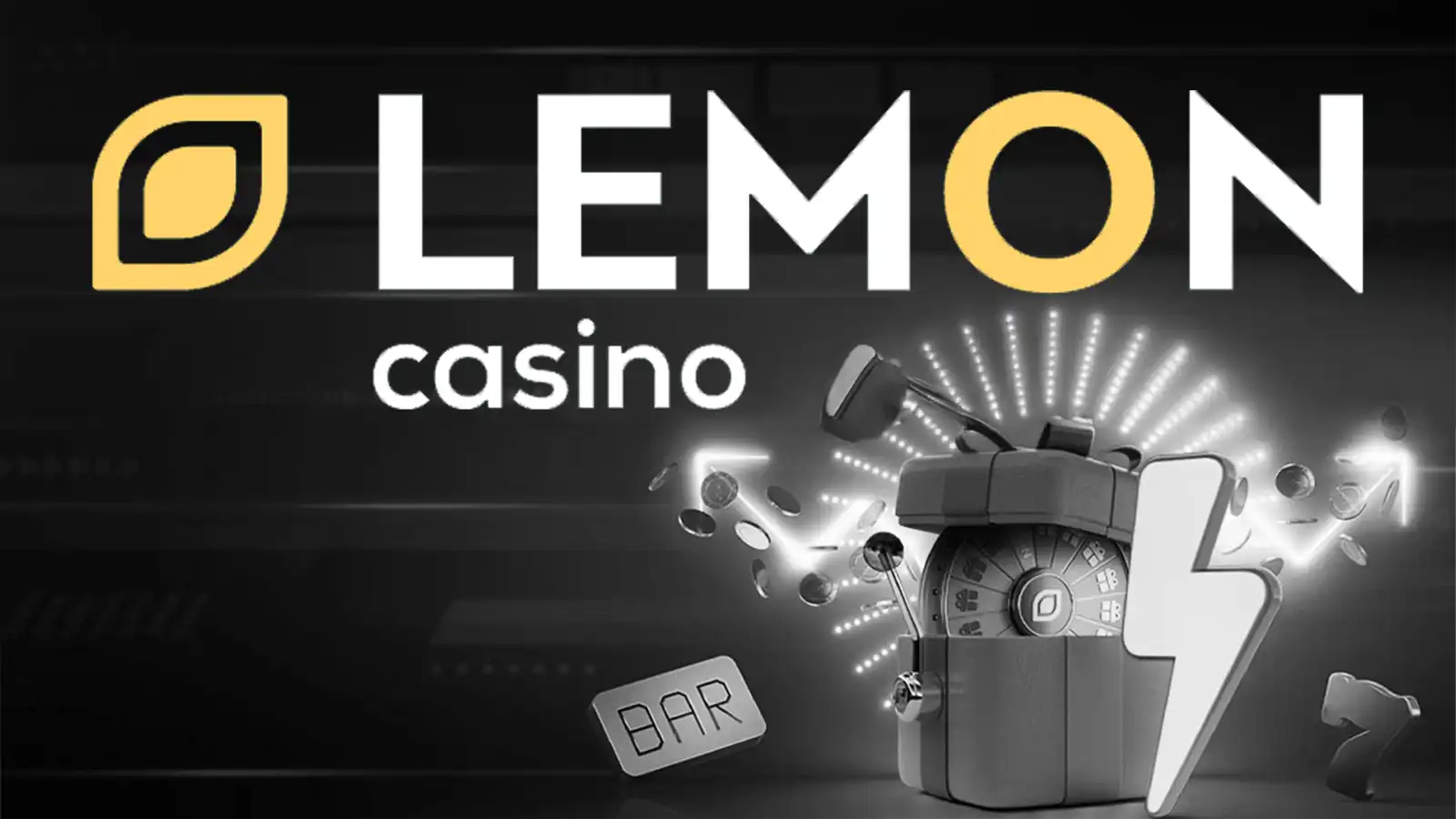 Lemon Casino poster, promoting the company's logo and branding.