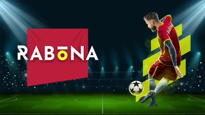 Rabona poster, promoting the company's logo and branding.